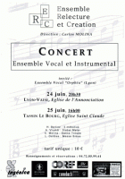 Concerts d'été de l'Ensemble Relecture et Création