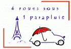 4 roues sous un parapluie